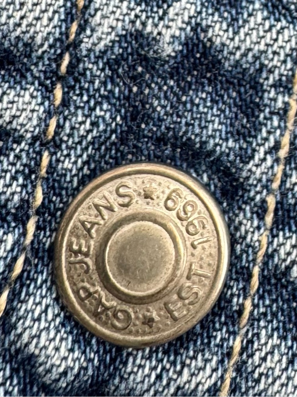 Gap Vintage Y2K Heritage Americana Classic Denim Snap Button Mini Shirt Dress - Picture 6 of 12